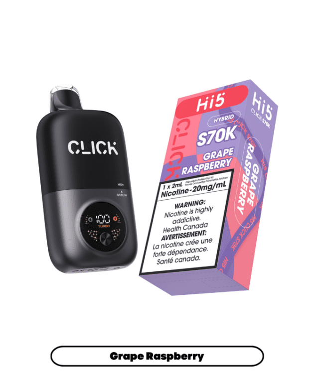 HI5 Click S70K Puffs Hybrid Grape Raspberry